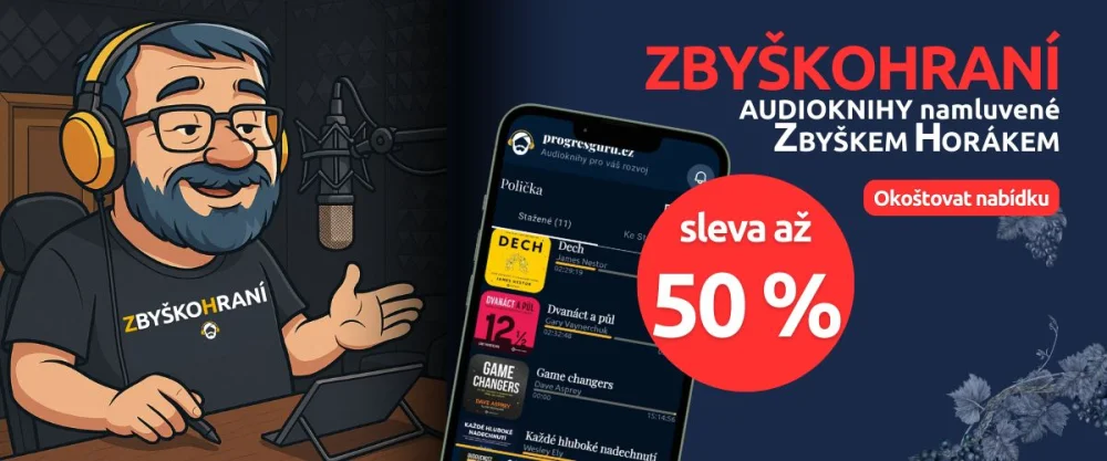 Sleva až 50 % na audioknihy namluvené Zbyškem Horákem